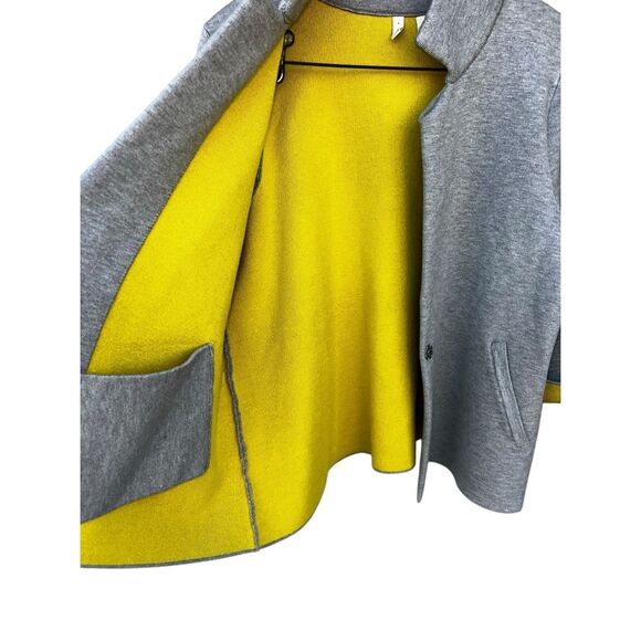 Anthropologie Moth Large Carey gray lime green liner Blazer Cardigan Jacket - Picture 3 of 5